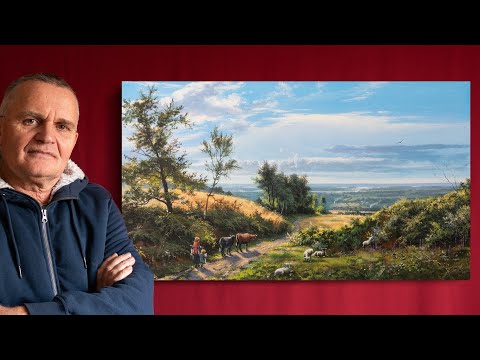 Видео: 🔴 Acrylic Painting Tutorial "The expanses of the harvest year" / Пейзаж акрилом. Урок рисования. 🔴
