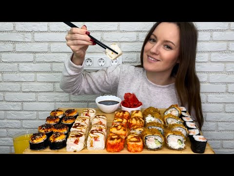 Видео: МУКБАНГ РОЛЛЫ ЗАПЕЧЕННЫЕ с курицей ЦЕЗАРЬ КАЛИФОРНИЯ MUKBANG ROLLS ответы на вопросы любимый василёк