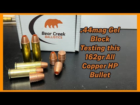 Видео: Тестирование баллистических пуль Bear Creek Gel Block калибра .44mag, 162 гран LV HP, полностью м...