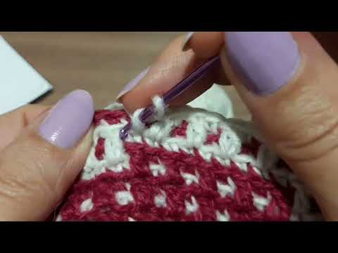 Видео: Попетельный МК на узор "Снежинка". Часть 3. Мозаичное вязание крючком.
