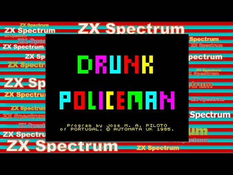 Видео: Прохождение ZX Spectrum игры Drunk Policeman - аркадные игры 1985 год