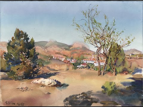Видео: 20200917 Судак, окрестности горы Перчем. Акварельный этюд. Plein air watercolor landscape