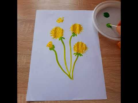 Видео: Малювання квітів. кульбаба. #длядітей #малювати #малюнок #малюєморазом #painting
