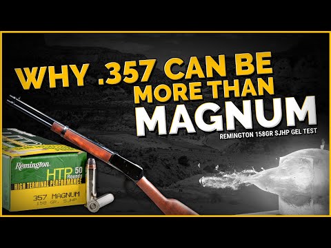 Видео: Почему .357 иногда может быть лучше, чем Magnum: тест геля Remington 158gr SJHP 16"