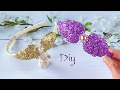 Видео: Красивый Ободок из Глиттерного фоамирана Diy Glitter Eva Foam Sheets Headband
