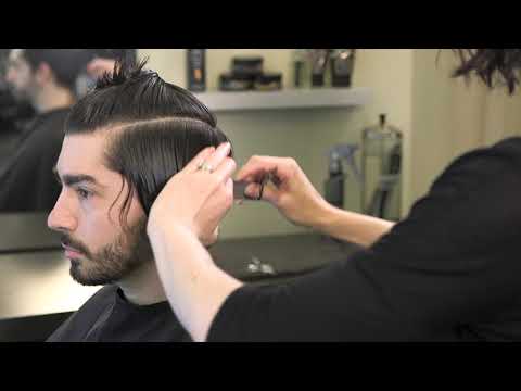 Видео: Классическая мужская стрижка средней длины с использованием ножниц и машинки