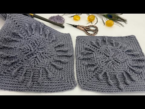 Видео: Давайте вязать одноцветные мотивы с использованием мозаичной техники 🤗 #crochet #diy #motif #mosaic