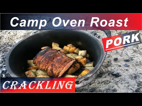 Видео: Как приготовить жареную свинину с корочками в походной печи на углях костра.