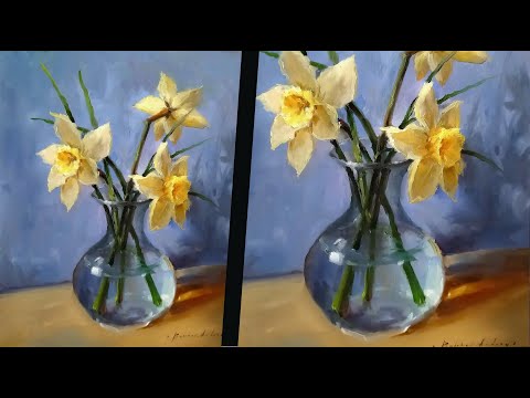 Видео: ВЕСЕННИЙ букет маслом. Как нарисовать нарциссы. SPRING bouquet painting. How to paint yellow flowers