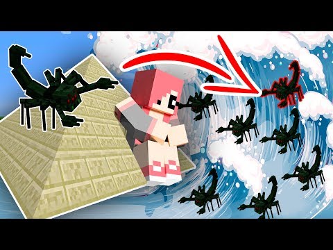 Видео: ЦУНАМИ ИЗ СКОРПИОНОВ ПРОТИВ ДОМА ПИРАМИДЫ В МАЙНКРАФТ
