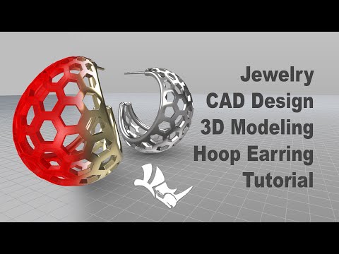 Видео: Создание шестиугольной серьги-кольца с помощью программы Rhinoceros 3D #443