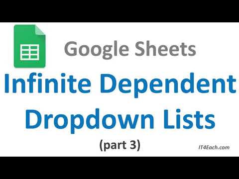 Видео: Бесконечные Зависимые Выпадающие Списки в Google Sheets (часть 3)