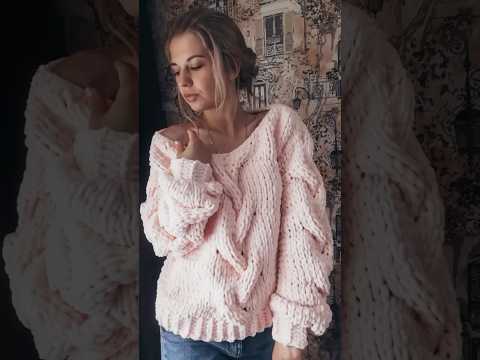 Видео: Работы по мк свитер с косами https://murzilkinpled.ru/sviter #alizepuffy #вязаниеруками #ализепуффи