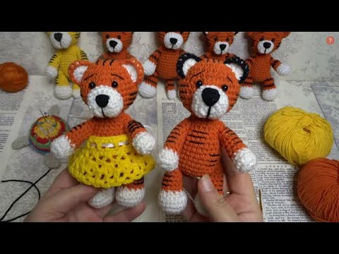 Видео: Как связать тигрёнка крючком. Вязаный символ года 2022.