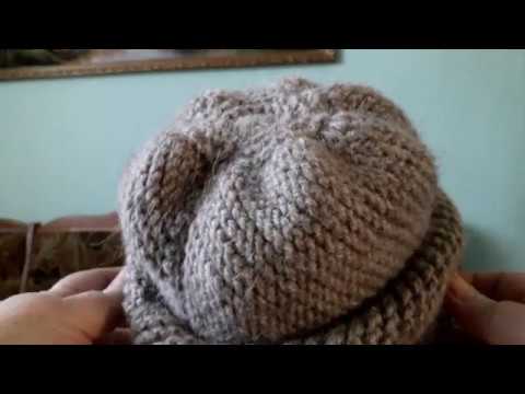 Видео: #шапкиспицами ШАПКА платочным вязанием, начатая с 3 петель // МК для начинающих //