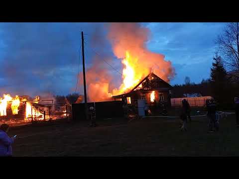 Видео: Пожар в поселке Красная Поляна Арзамасского района  26.04.2022