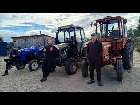 Видео: Оранка поля, стерні тракторами  Т-25, зубр 240, Скаут 404, плугами квернеланд розмір 1-50