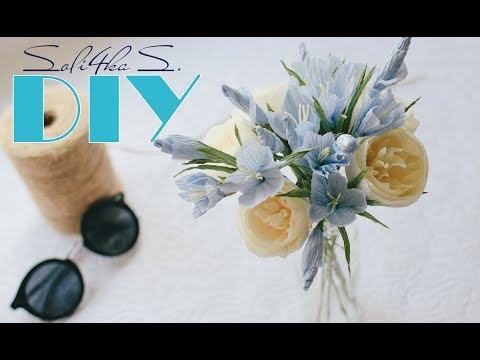 Видео: DIY soli4ka_s Прості квіти з гофропаперу, доповнення до букета/ цветы простым способом