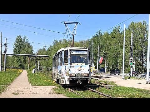 Видео: Страшная Духота! | Трамвай 71-605 | Бортовой Номер 129 | на Маршруте 7к | г. Ярославль