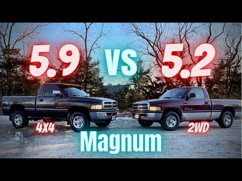 Видео: Dodge 5.9 Magnum 2-го поколения против 5.2 Magnum V8