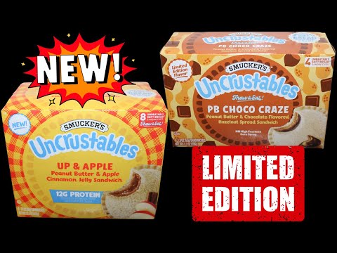 Видео: Обзор шоколадного печенья Uncrustables Up & Apple and PB от Smucker