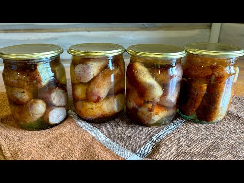 Видео: Ковбаса в банках на довге зберігання - згадуємо давні рецепти!
