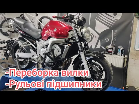 Видео: Yamaha Fazer FZ6N / Переборка вилки / Заміна рульових підшипників