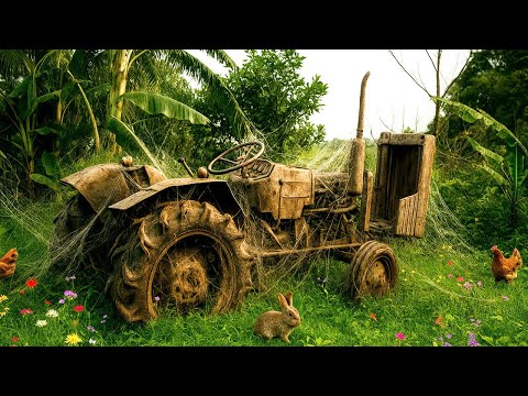 Видео: Молодой человек восстановил старый ржавый трактор Kubota // Даже его первый владелец не узнал его