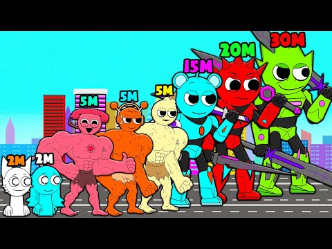 Видео: СРАВНЕНИЕ РАЗМЕРОВ ВСЕХ СПРУНКИ! INCREDIBOX SPRUNKI КИБОРГИ КАЧКИ ТОЛСТЯКИ ФАЗЫ 4 3 Мультик Анимация