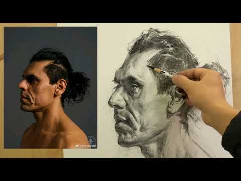 Видео: Учимся рисовать портрет мужчины карандашом.