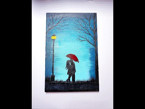 Видео: Техника легкой акриловой живописи для начинающих как нарисовать влюбленную пару