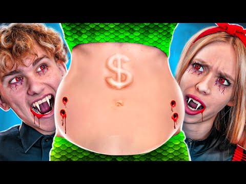 Видео: Богатая Беременная Русалка в Семье Бедных Вампиров!