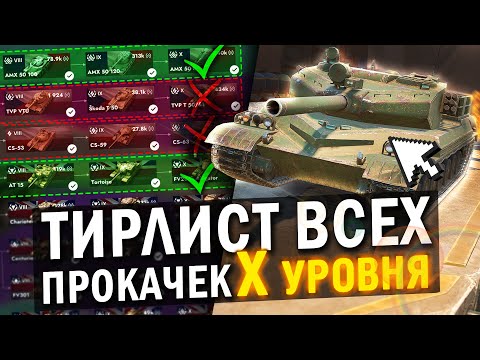 Видео: ТИРЛИСТ ВСЕХ ПРОКАЧЕК 10 УРОВНЯ в Tanks Blitz / ЛУЧШИЕ И ХУДШИЕ ТАНКИ