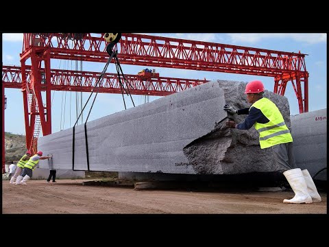Видео: Процесс резки и огранки гранита весом 70 тонн! Крупнейшая гранитная фабрика!