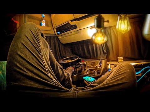 Видео: Утренний распорядок водителя грузовика и ночной кемпинг в Scania