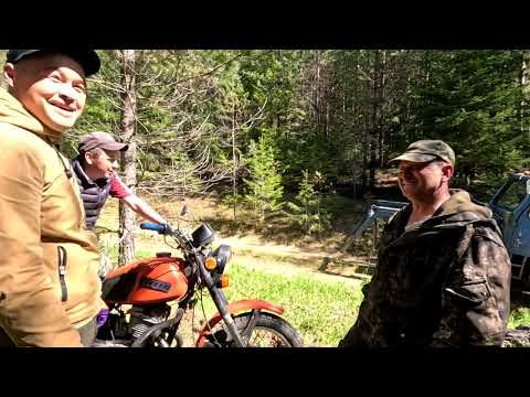 Видео: Езда на мотоцикле по живописным маршрутам. Мотцикл Урал, Планета 5, Мопед Альфа. Часть 1.