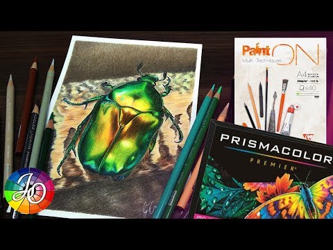 Видео: ЧТО НЕ ТАК С PRISMACOLOR? ТЕСТ НОВОЙ БУМАГИ 👍✔ Рисуем жука цветными карандашами // Drawing beetle
