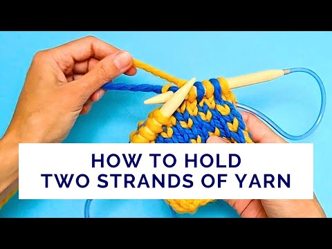 Видео: Как держать пряжу при вязании двухцветных носков + узор «Пиксель»