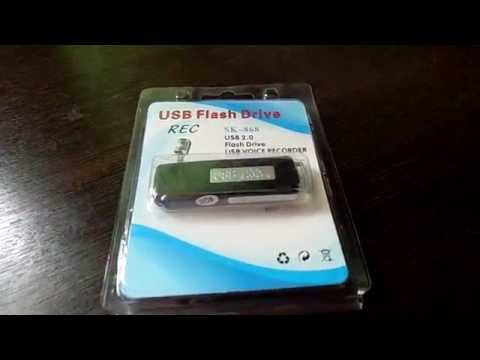 Видео: Цифровой мини диктофон 8 ГБ USB DISK RECORDER