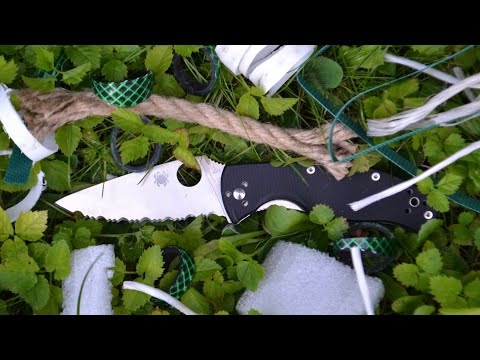 Видео: Нож Spyderco Tenacious Serrated, тест серрейтора / test
