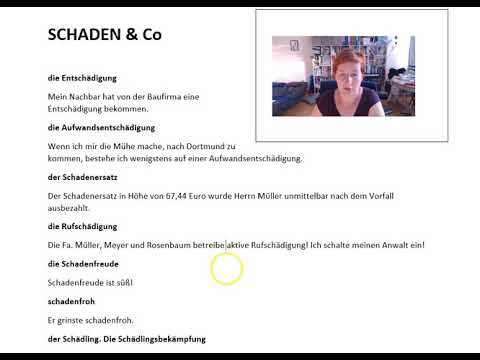 Видео: Schaden, Entschädigung, Schadenfreude... Полезные немецкие слова
