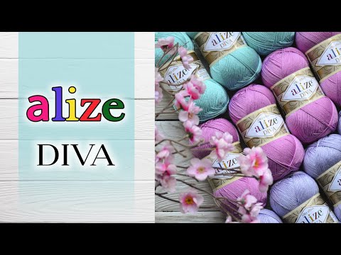 Видео: Обзор пряжи Alize Diva (Ализе Дива). 100% микрофибра для вязания купальников 👙