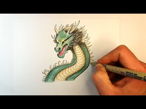 Видео: Как нарисовать Дракона