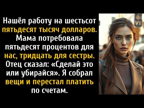 Видео: Я получил работу на 650 000 долларов, мама сказала: «50% нам, 30% сестре» — папа тоже согласился.