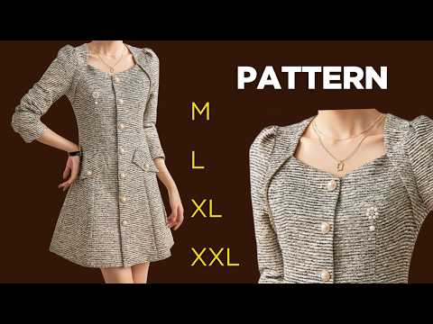 Видео: DIY Платье Fit-and-Flare из твида: чертеж выкройки для начинающих!