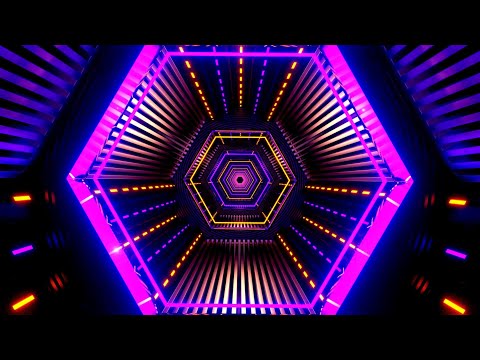 Видео: 🔷 4K Заставка | Фиолетово-оранжевый Неоновый Тоннель – Футуристическая Петля (Без Звука)