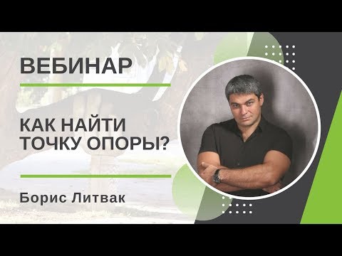 Видео: Как найти точку опоры?  Борис Литвак промо вебинар