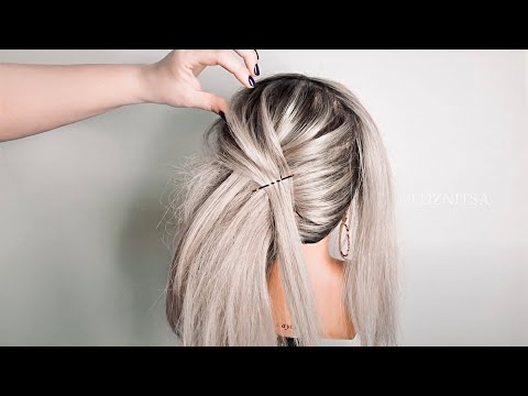 Видео: #Прическа Ракушка на средние волосы.. easy french roll hairstyle. french twist. french bun