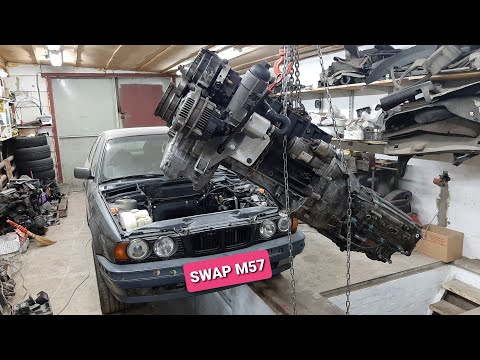 Видео: Swap m57 в BMW е34 часть 3 (установка)