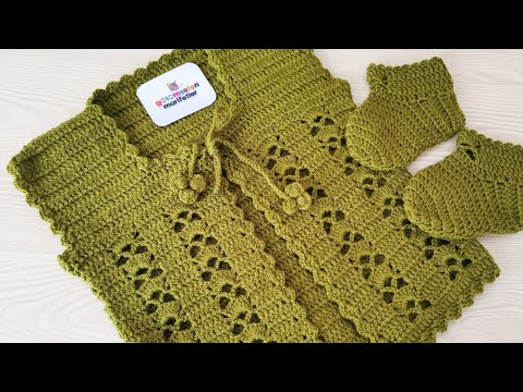 Видео: Вязаный бесшовный детский кардиган
